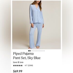 Love & Lore Women's Sky Blue Pajama Set